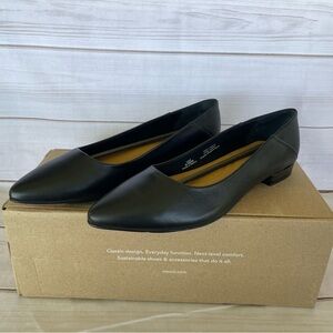 Nisolo Fina Pointed Toe Flats Shoes Women’s Size 8 Black Office Comfort Dust Bag